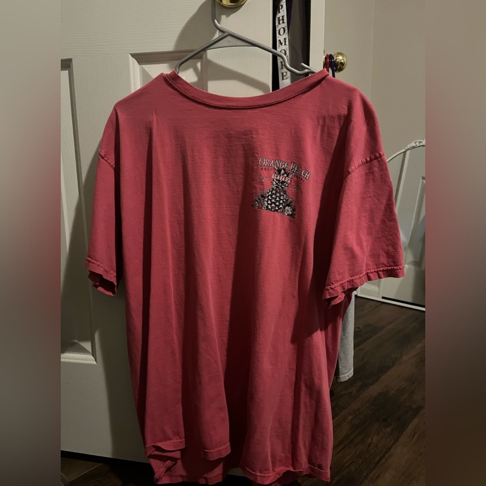 orange beach surf style short sleeve shirt , size xl, worn a few times